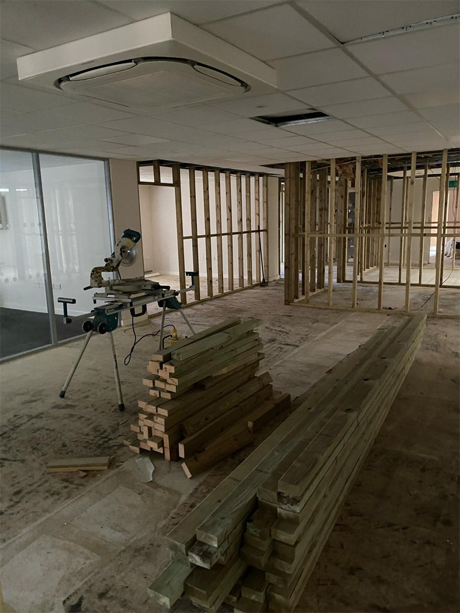 Interior fit-out during the practice conversion