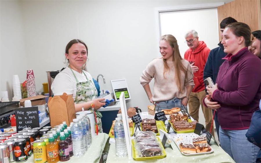 Guests enjoying refreshments at the open day